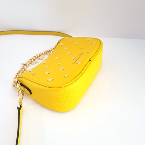 Michael Kors Carmela Small Embellished Convertible Crossbody Honey Handbag - Picture 6 of 7